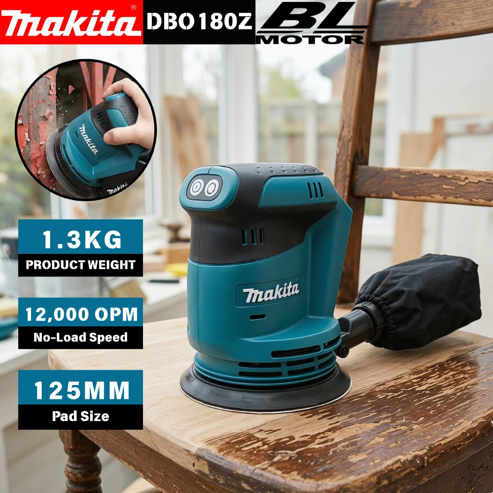 Random Orbital Sander - マキタ DBO180Z 18V ブラシレスコードレスディスクサンダー ランダムオービタル木工研磨パテ研磨用ベアツール 2026年モデル