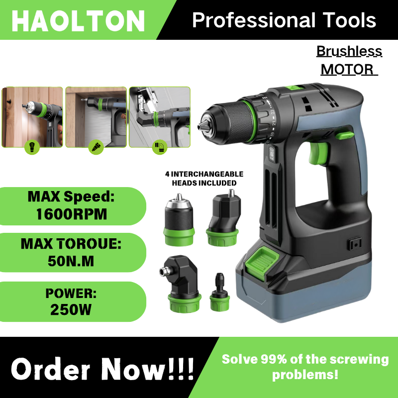 Power Tools Festool - コードレスブラシレスドリル フェスツールCXS12対応、4-in-1クイックチェンジ、オフセット＆直角、マキタ18V用2スピードLED付き