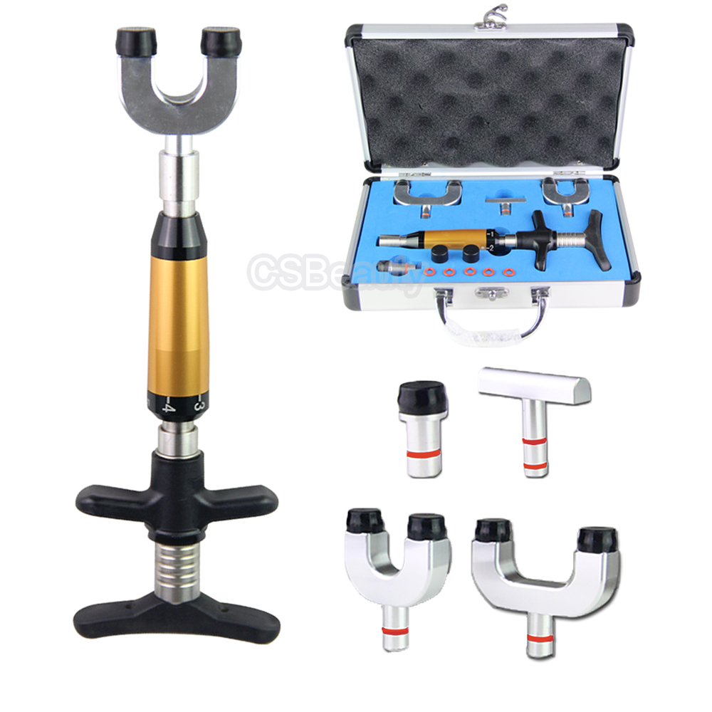 Power Tools Manual - カイロプラクティック調整ツール,6レベル,4ヘッド,療法,椎骨,マッサージャー,手動ガンセット