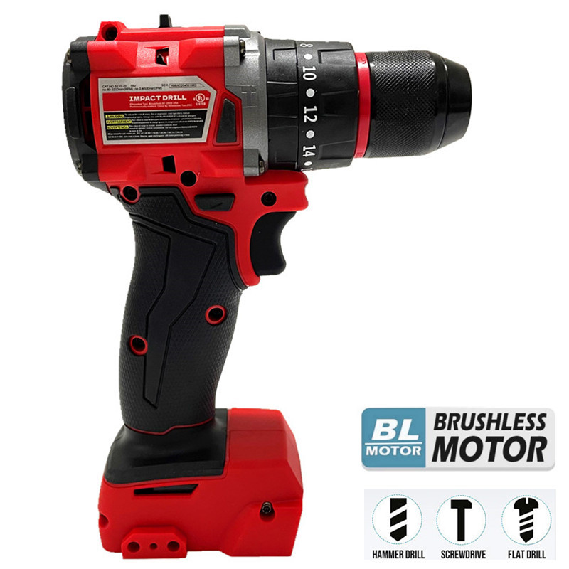 Power Tools Ridgid - ミルウォーキー18V/20Vバッテリー用コードレスインパクトドリル、ブラシレス電動ドリル、20+3段階トルクハンマー、多機能電動工具