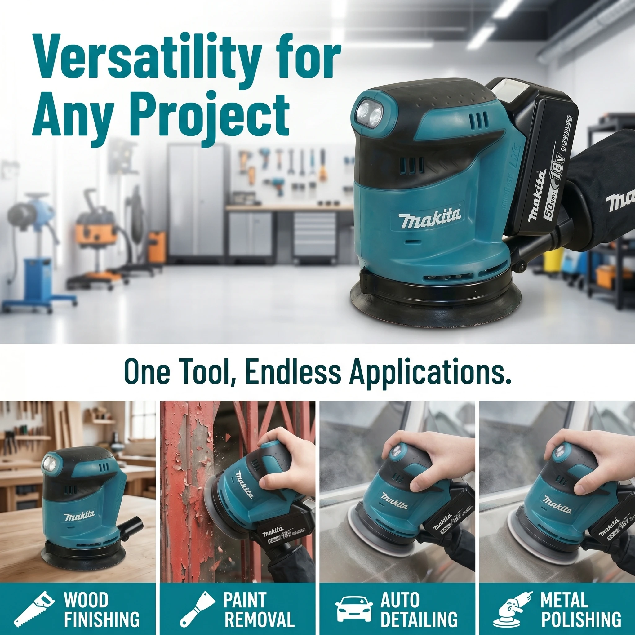 マキタ DBO180Z 18V ブラシレスコードレスディスク - Random Orbital Sander のレビューと価格
