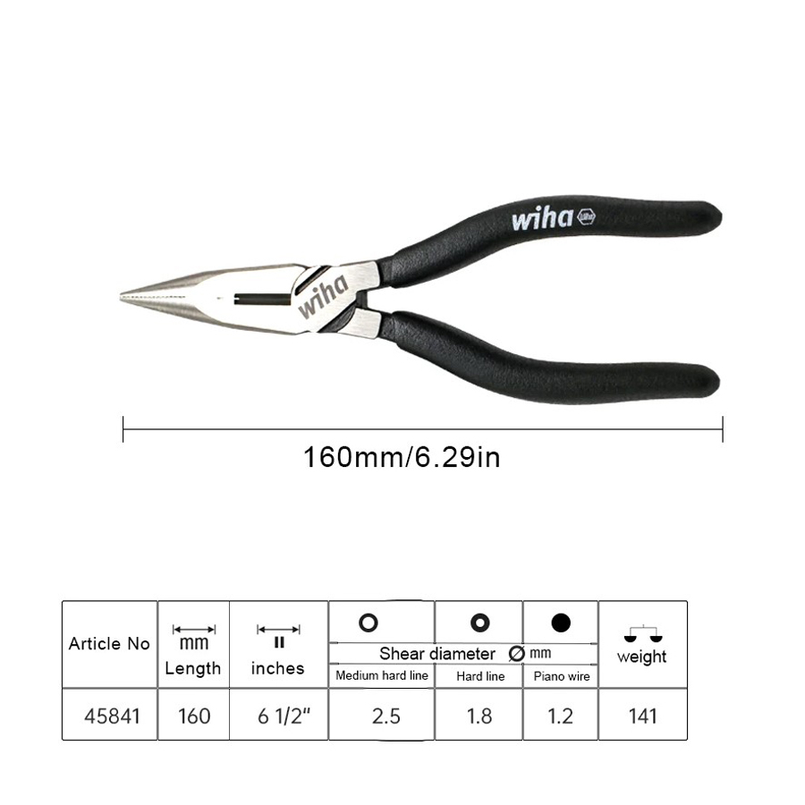 WIHA 1 個スニップノーズプライヤーロングノーズプライヤ - Power Tools Germany のレビューと価格